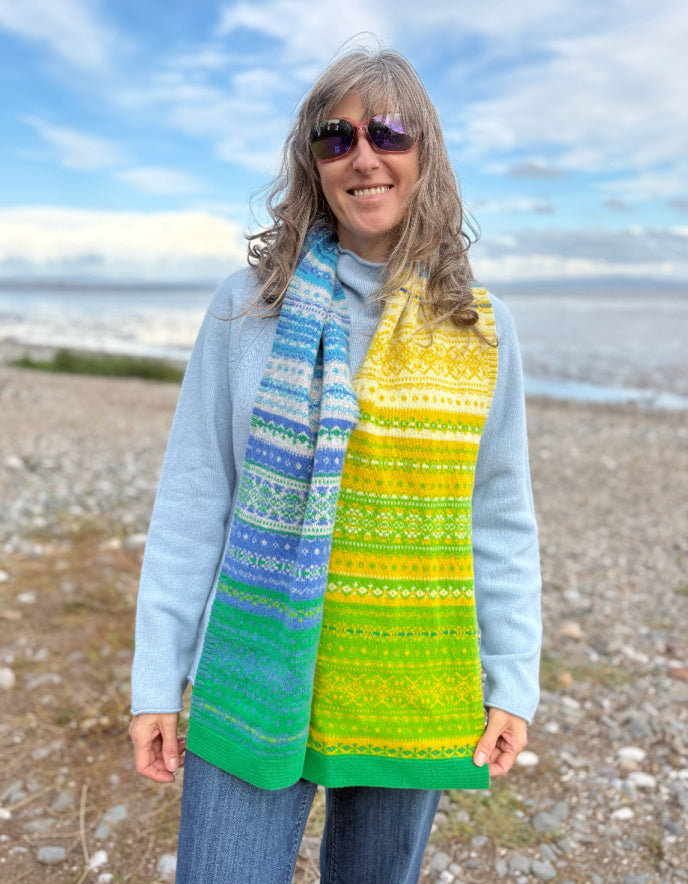 Eribe Alloa Fair Isle Scarf in Lucious