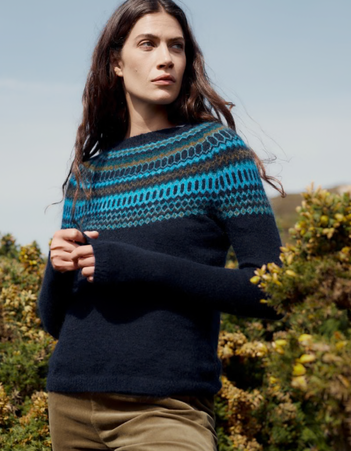 Seasalt Annik Fair Isle Jumper in Cyan