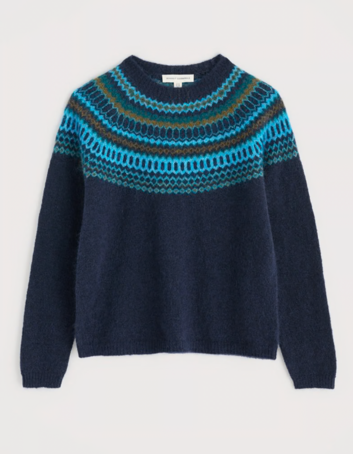 Seasalt Annik Fair Isle Jumper in Cyan