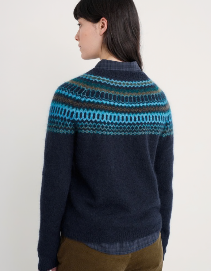 Seasalt Annik Fair Isle Jumper in Cyan