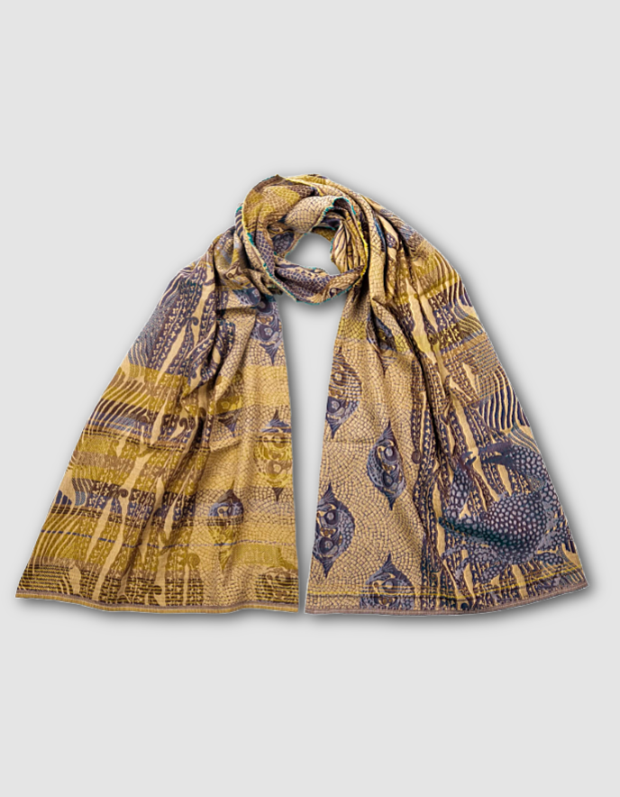 Letol Jacquard Scarf Ariel in Iris