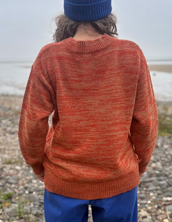 tomato and camel marl wool sweater