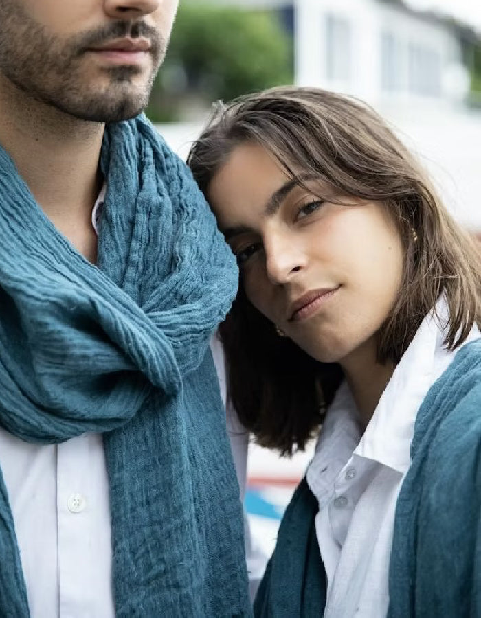 Couleur Chanvre Hemp Scarf in Austral