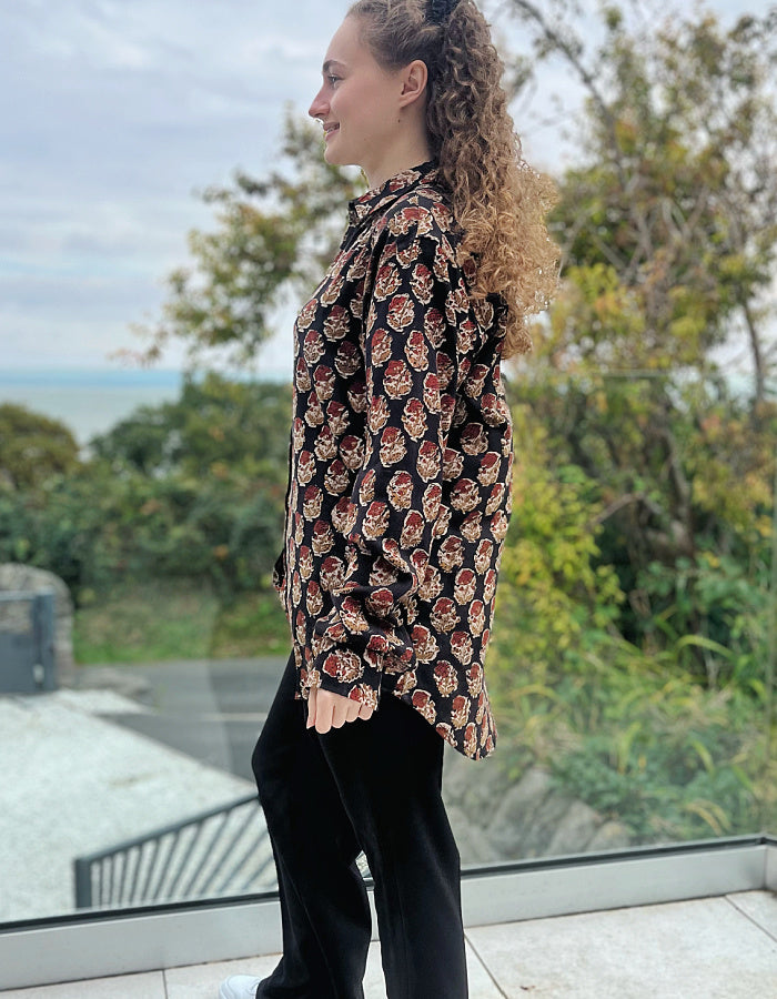 Nila Rubia Brushed Cotton Shirt in Fall Leaves