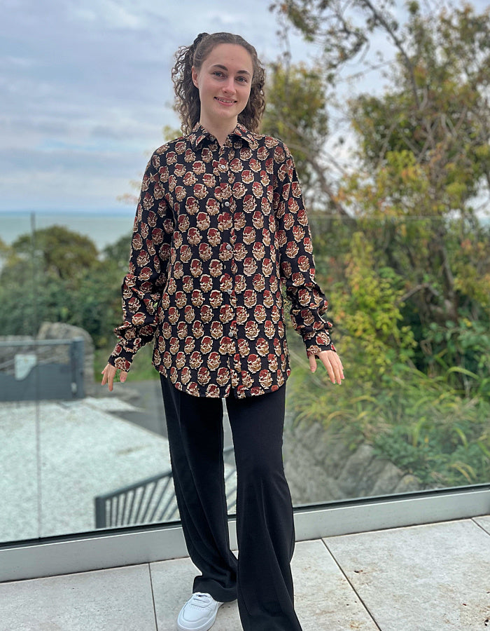 Nila Rubia Brushed Cotton Shirt in Fall Leaves