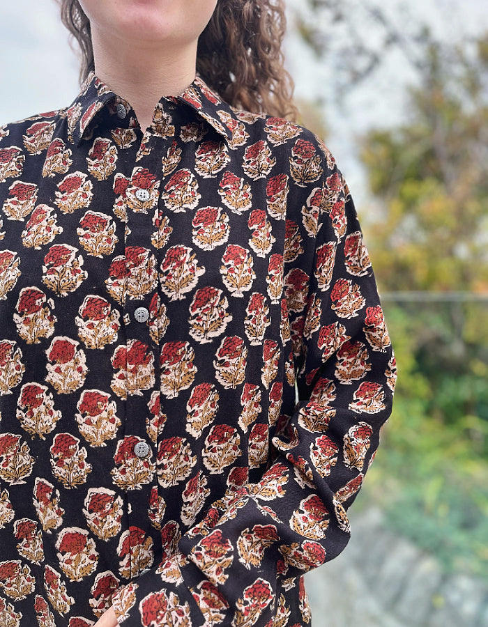 Nila Rubia Brushed Cotton Shirt in Fall Leaves