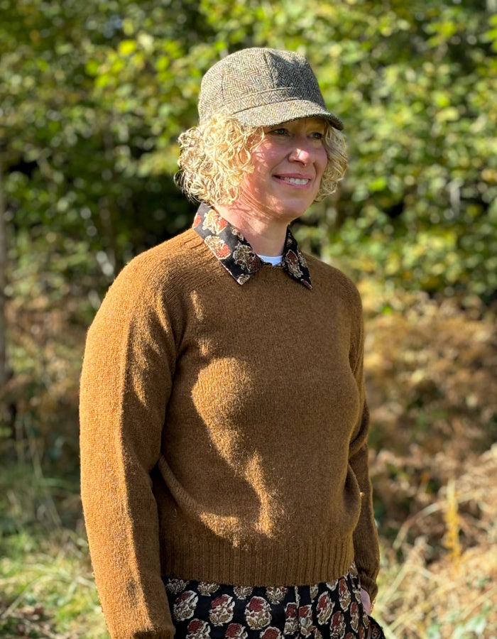 brown tweed cadet cap