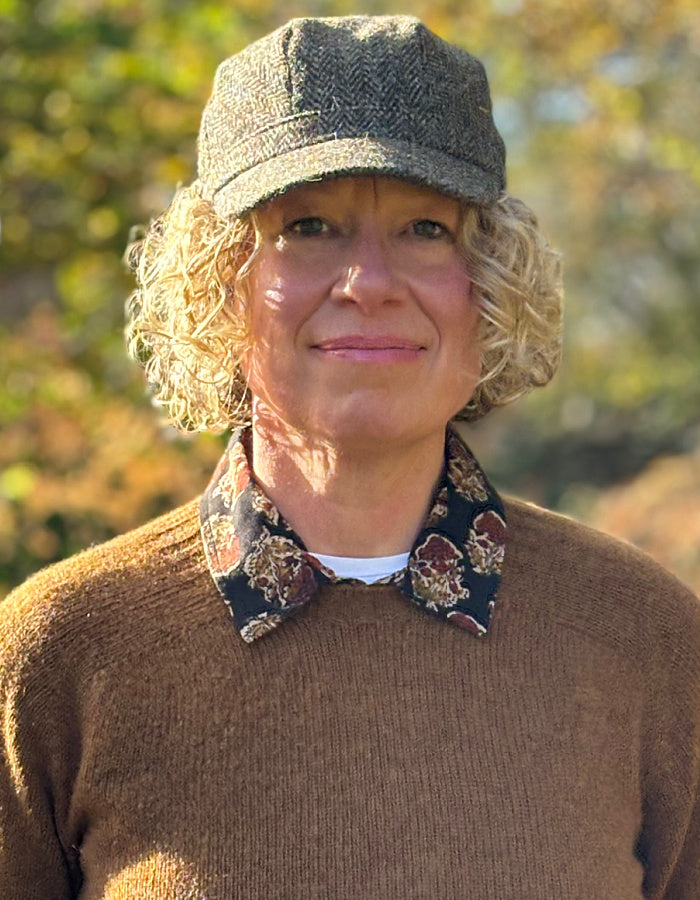 brown tweed cadet cap