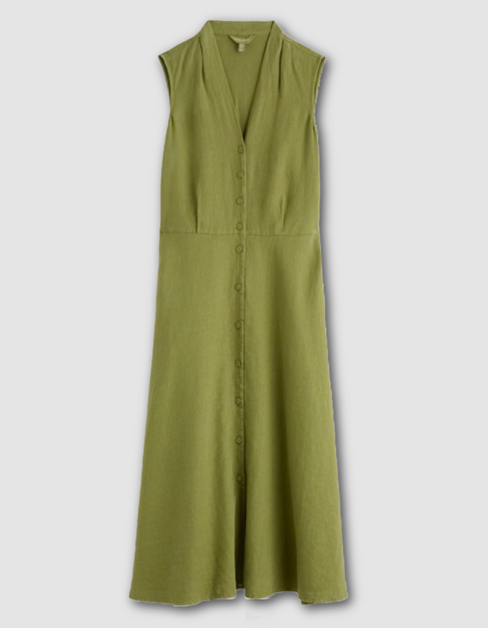 Seasalt Carved Wood Dress in Dark Citron