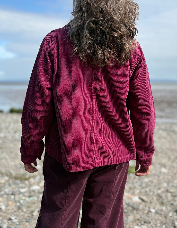 Cut Loose Cropped Jacket in Rhubarb Jumbo Cord