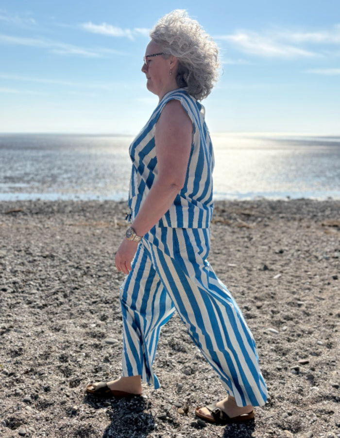 Pretty Vacant Drawstring Trousers in Deckchair Stripes