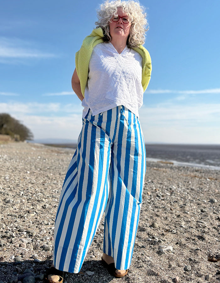 Pretty Vacant Drawstring Trousers in Deckchair Stripes