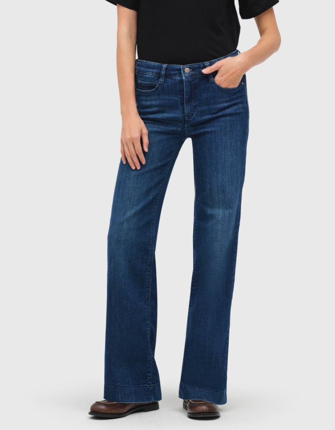 MAC Dream Wide Jeans in Cobalt Authentic Wash