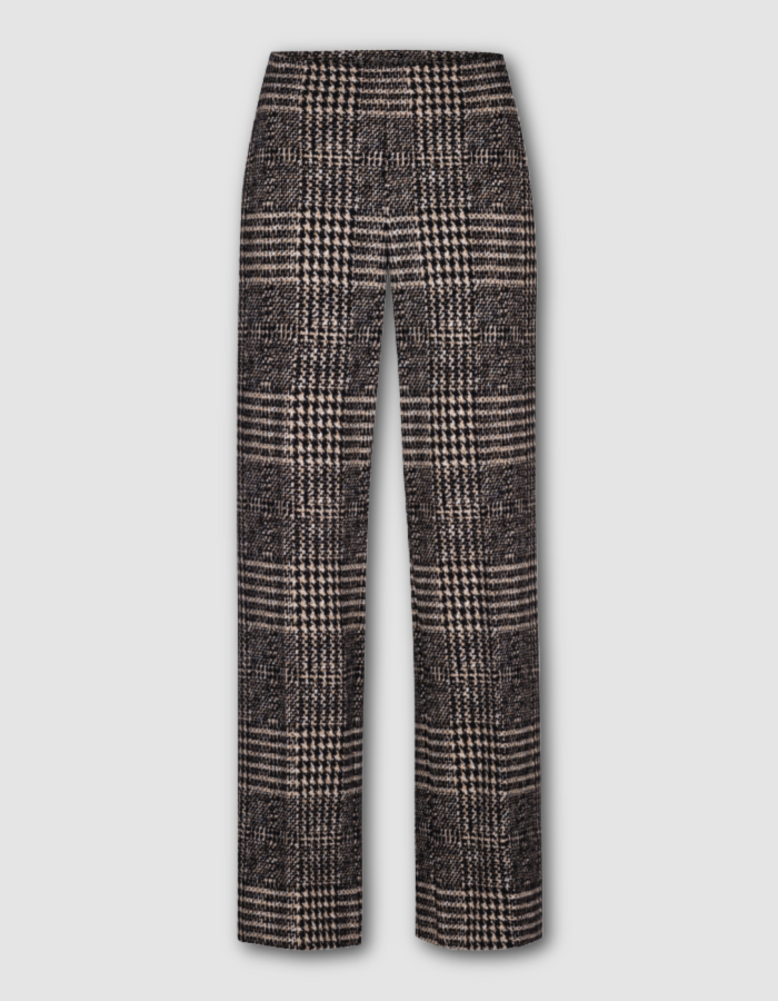 cotton jersey pull on trouser in grey and black oversized plaid checks