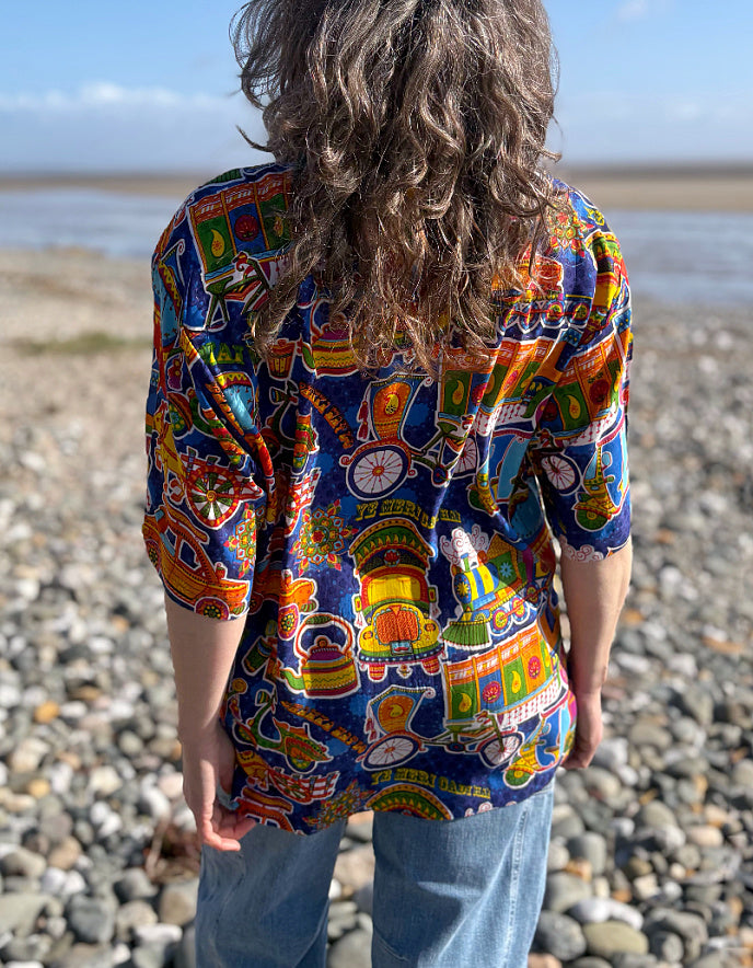 Orientique Unisex Short Sleeve Festy Shirt in Dilli Print