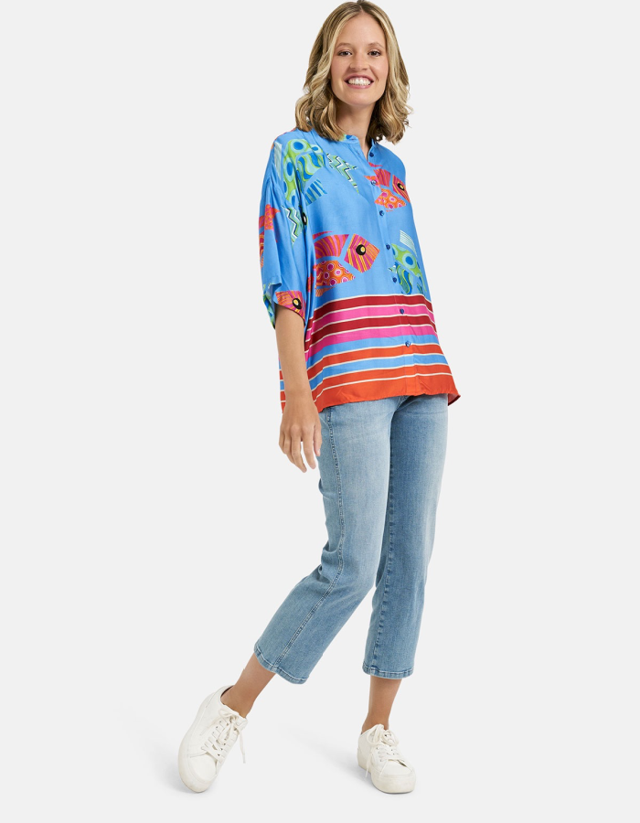 Milano Rainbow Fish Oversized Shirt