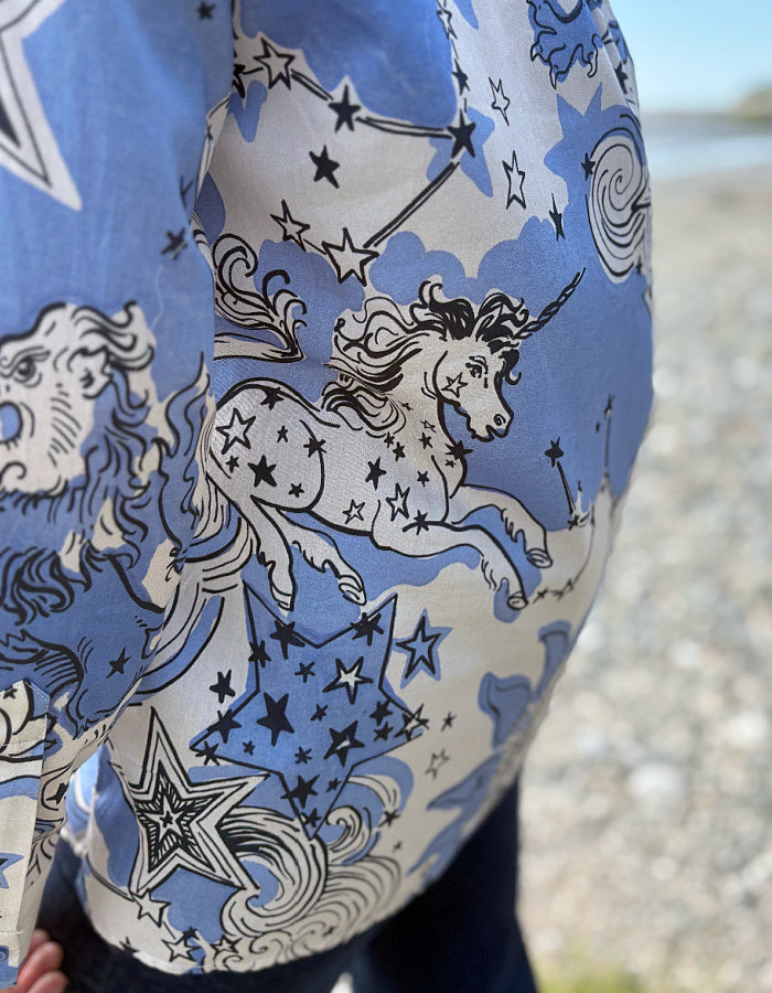 Milano Cotton Shirt with Celestial Horse Print
