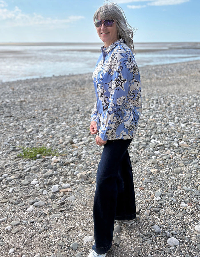 Milano Cotton Shirt with Celestial Horse Print