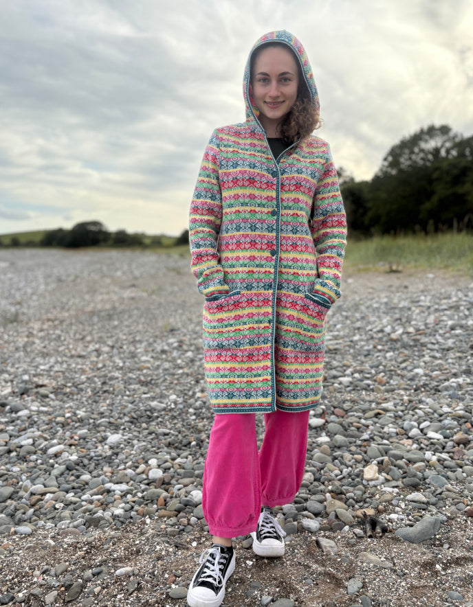 Heidekonigin Rainbow Fair Isle Cardigan