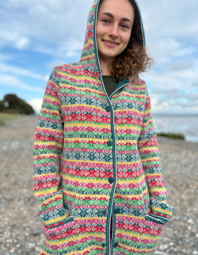 Heidekonigin Rainbow Fair Isle Cardigan