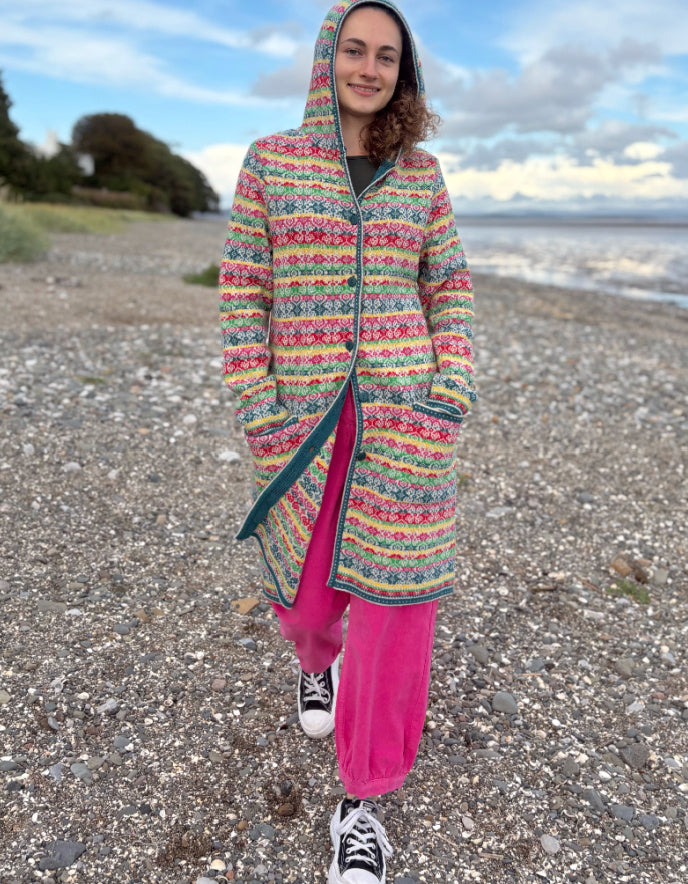Heidekonigin Rainbow Fair Isle Cardigan
