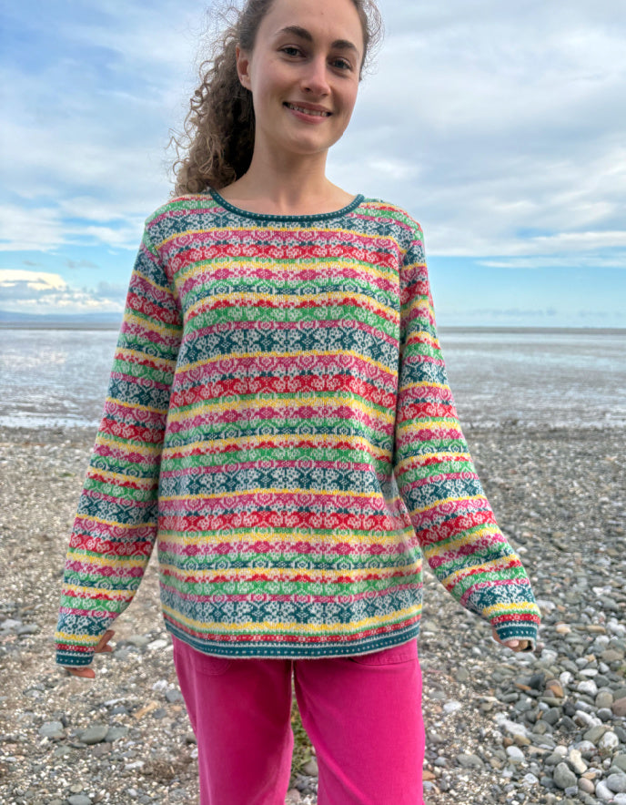 Heidekonigin Rainbow Fair Isle Pullover