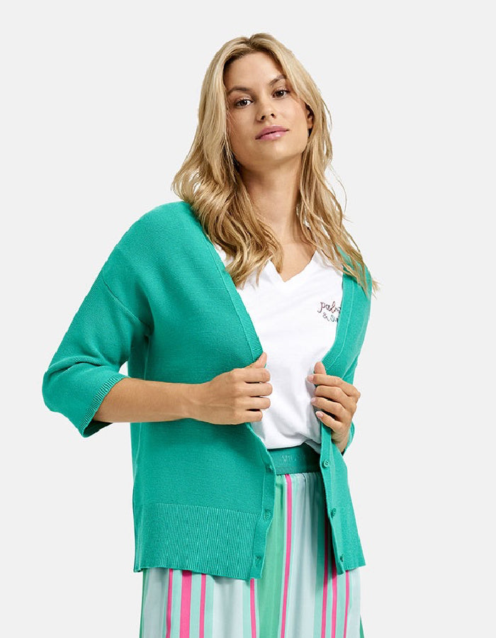 Milano Deep V Green Cardigan