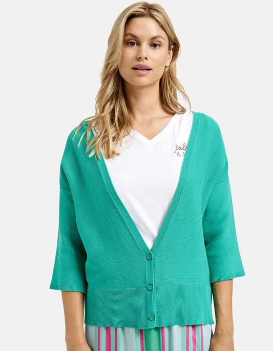 Milano Deep V Green Cardigan