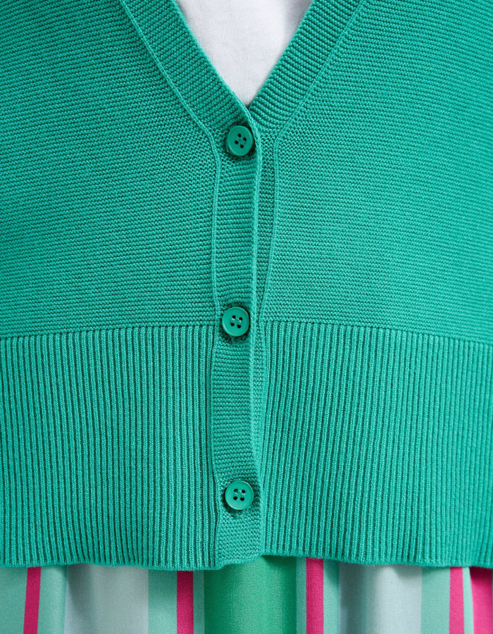 Milano Deep V Green Cardigan