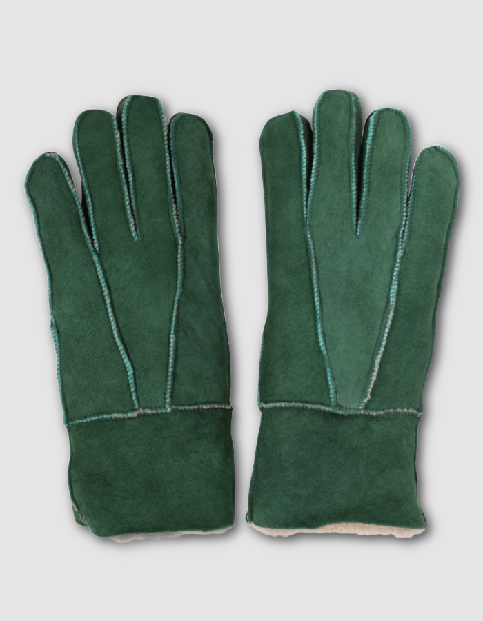 Danefae No Waste Sheepskin Gloves in Fall Green