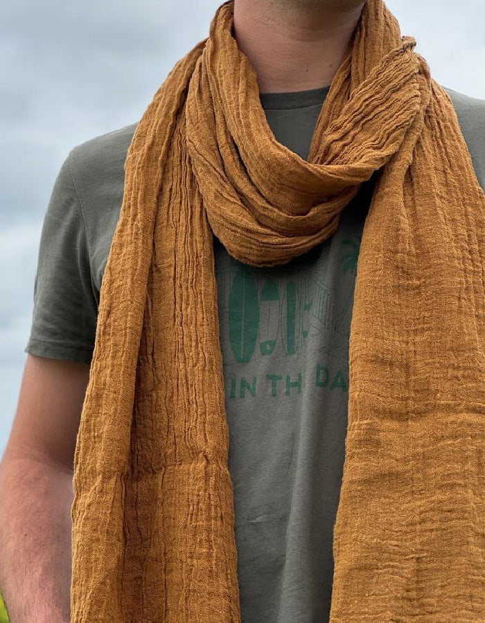 Couleur Chanvre Hemp Scarf in Ambre