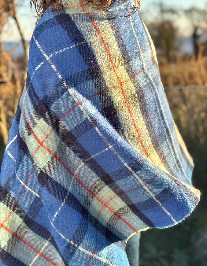 Lochcarron Lambswool Georgia Poncho in Steps to Hope Tartan