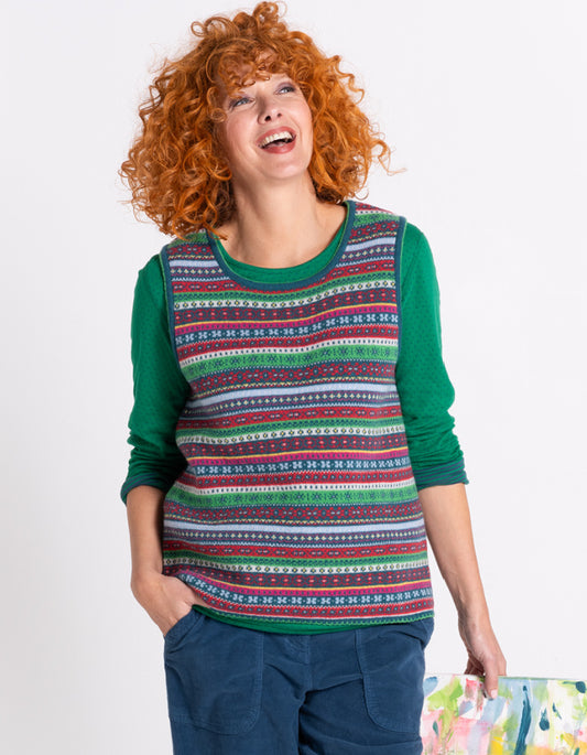 Heidekonigin Tank Top in Jewel Fair Isle