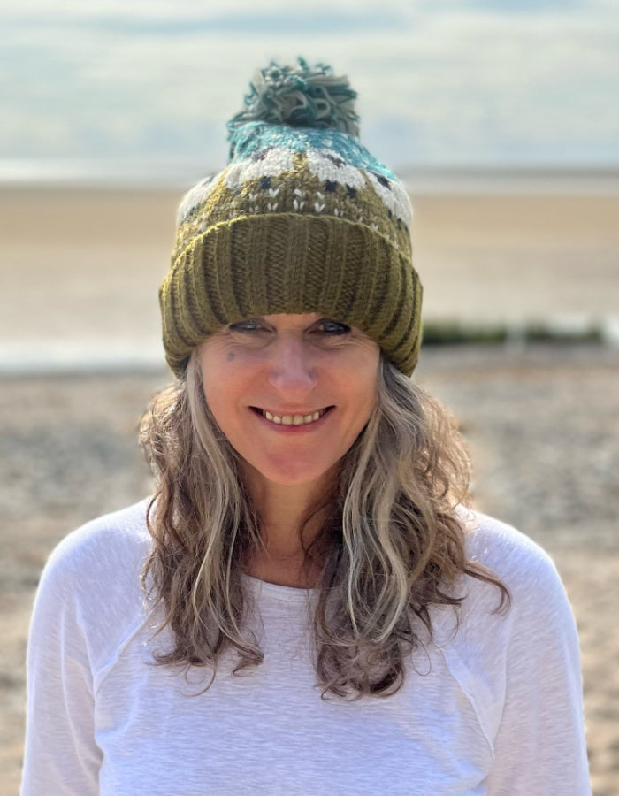 From the Source Sheep Bobble hat in Khaki