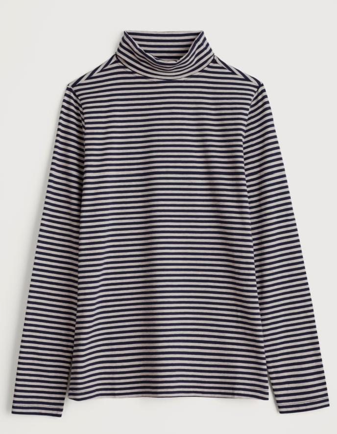 Seasalt Landing Roll Neck Top in Pellitras Hessian Maritime