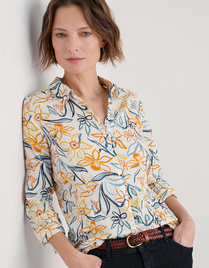 Seasalt Larissa Shirt in Painted Daffodil Chalk