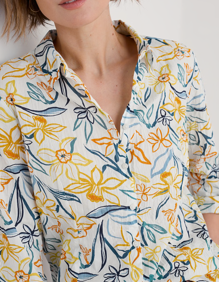 Seasalt Larissa Shirt in Painted Daffodil Chalk