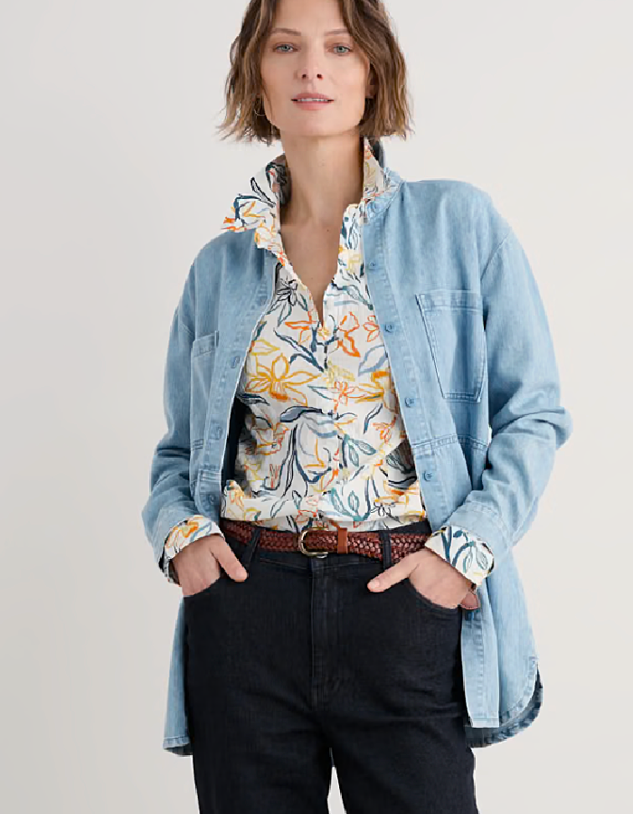 Seasalt Larissa Shirt in Painted Daffodil Chalk