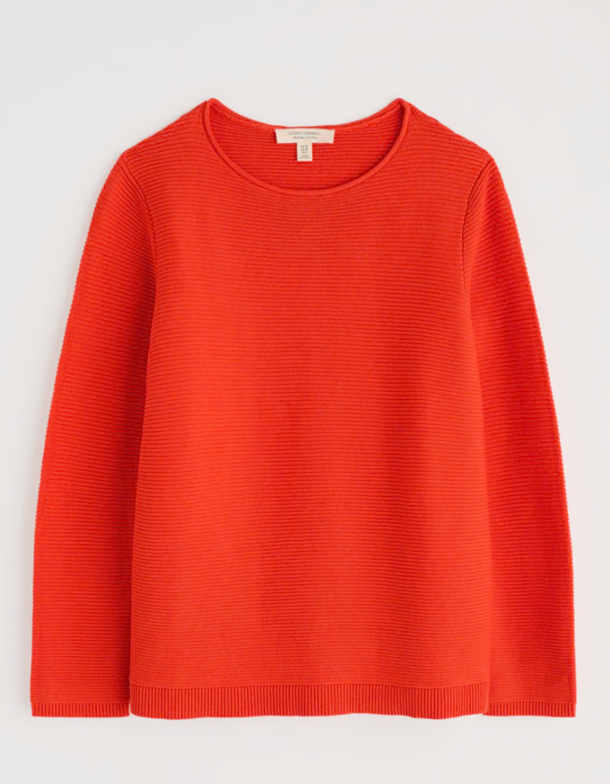 Red sweater on a white background