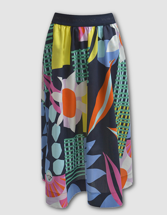 Milano Sunburst Floral Midi Skirt