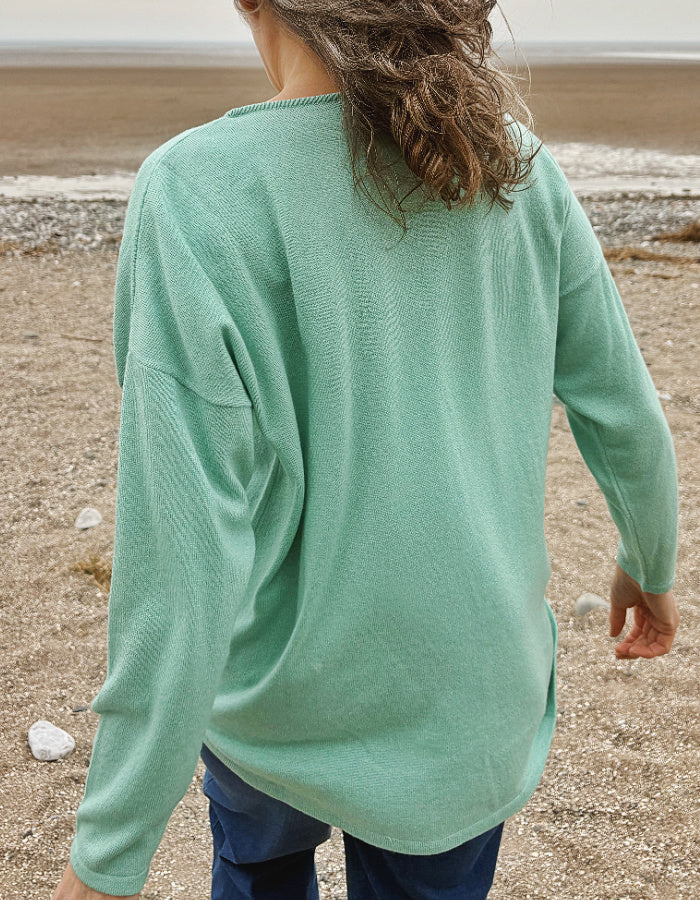 mint cashmere lambswool one size loose fit sweater