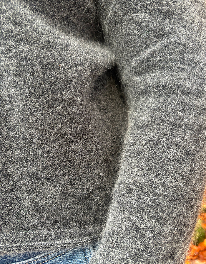 Ochre Elsi Hooded Cardigan in Charcoal Marl Mohair Blend