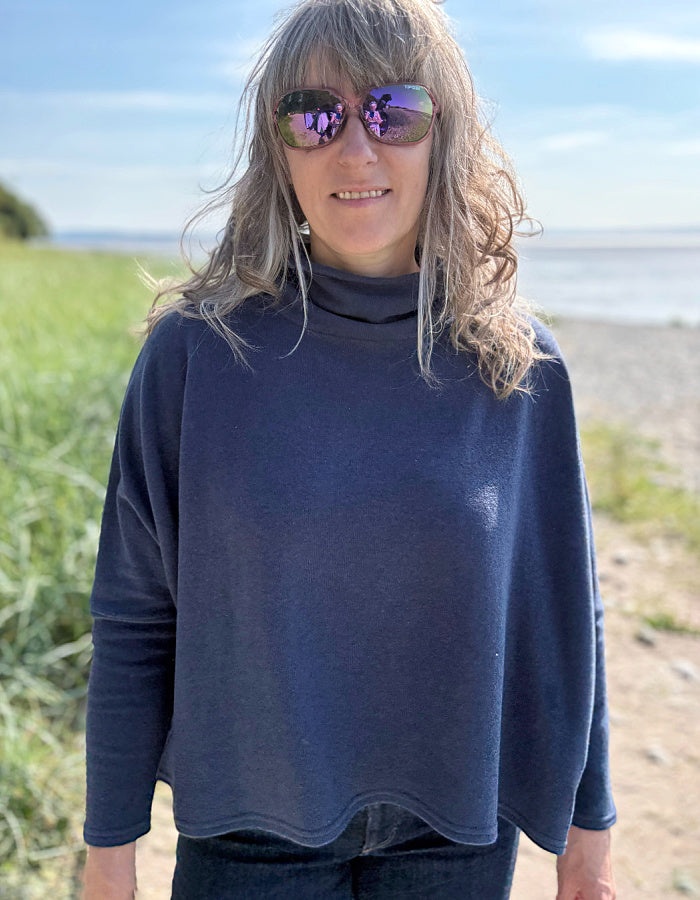 Neirami Boxy Turtle Neck in Navy
