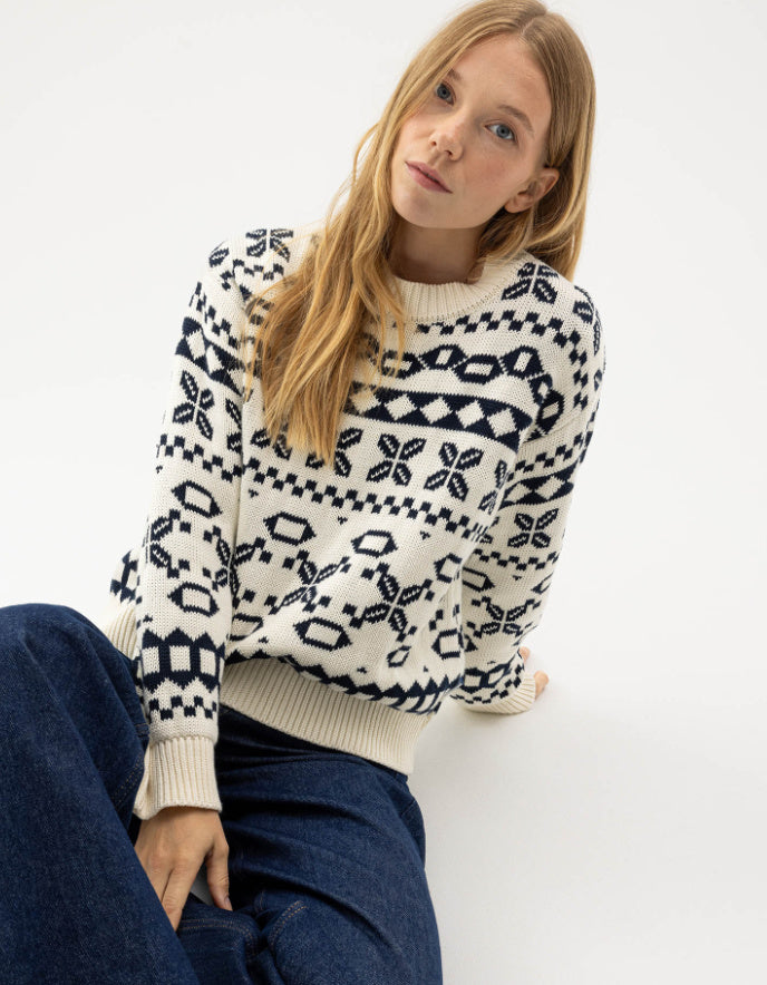 Holebrook Novali Cotton Fair Isle Sweater