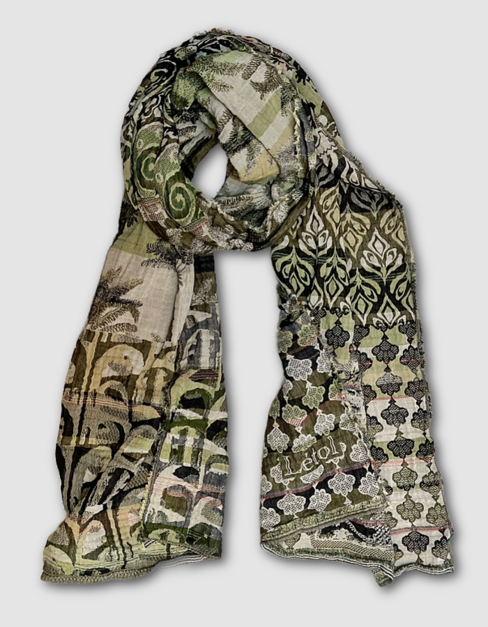 Letol Jacquard Amira Scarf in Olive