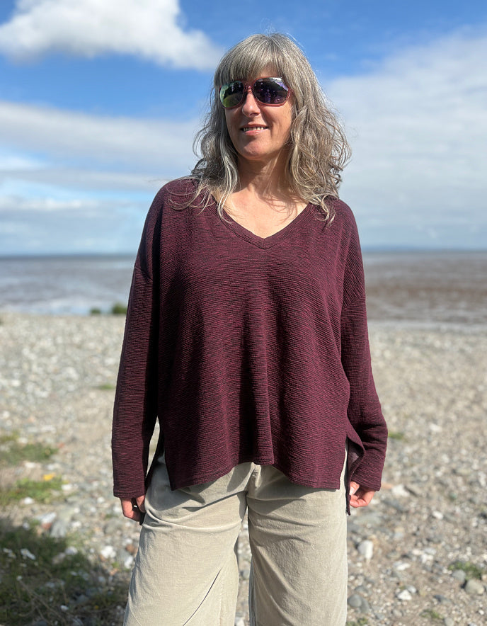 Cut Loose Deep V-Neck Top in Cinnabark