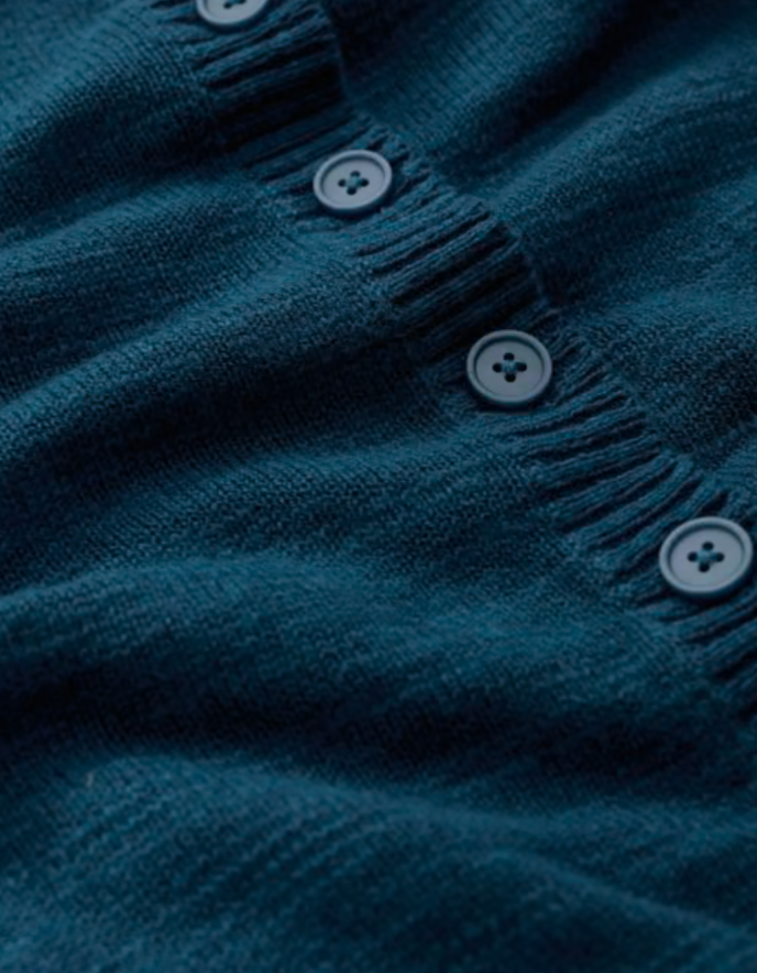 cotton linen blend summer cardigan in teal