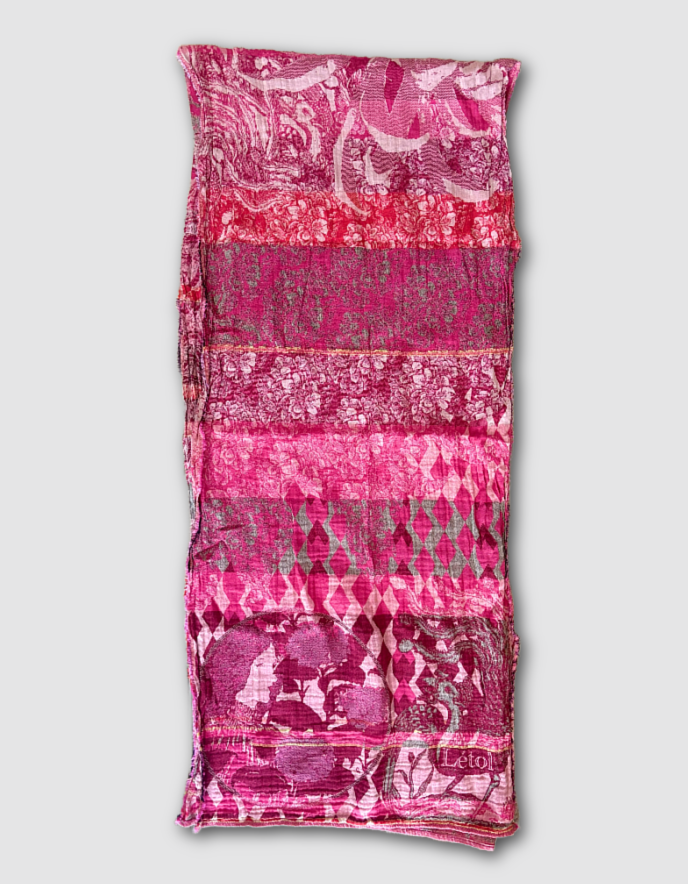 pink jacquard organic cotton scarf