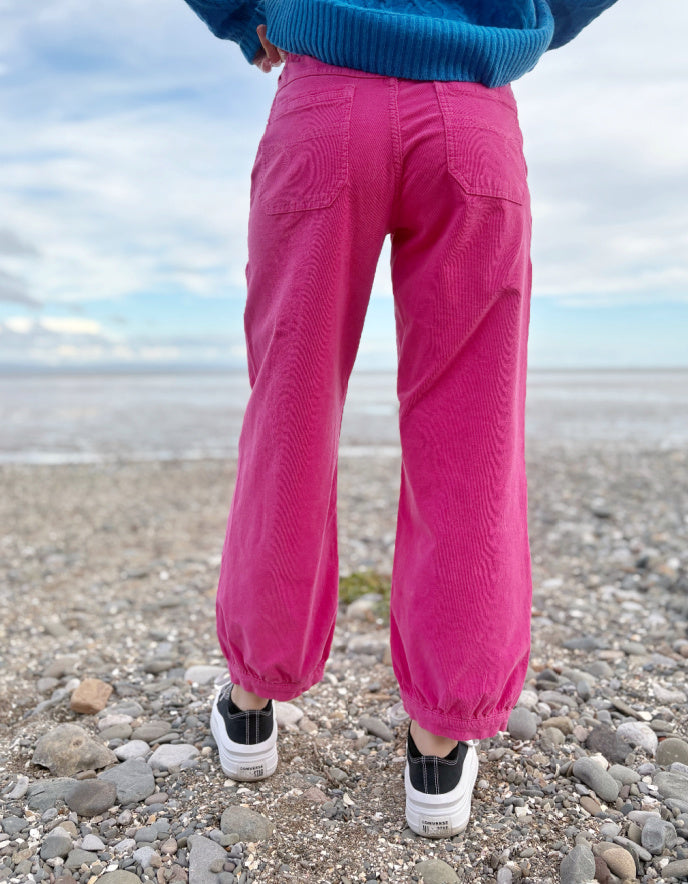 Heidekonigin Lantern Trouser in Pink Mini cord