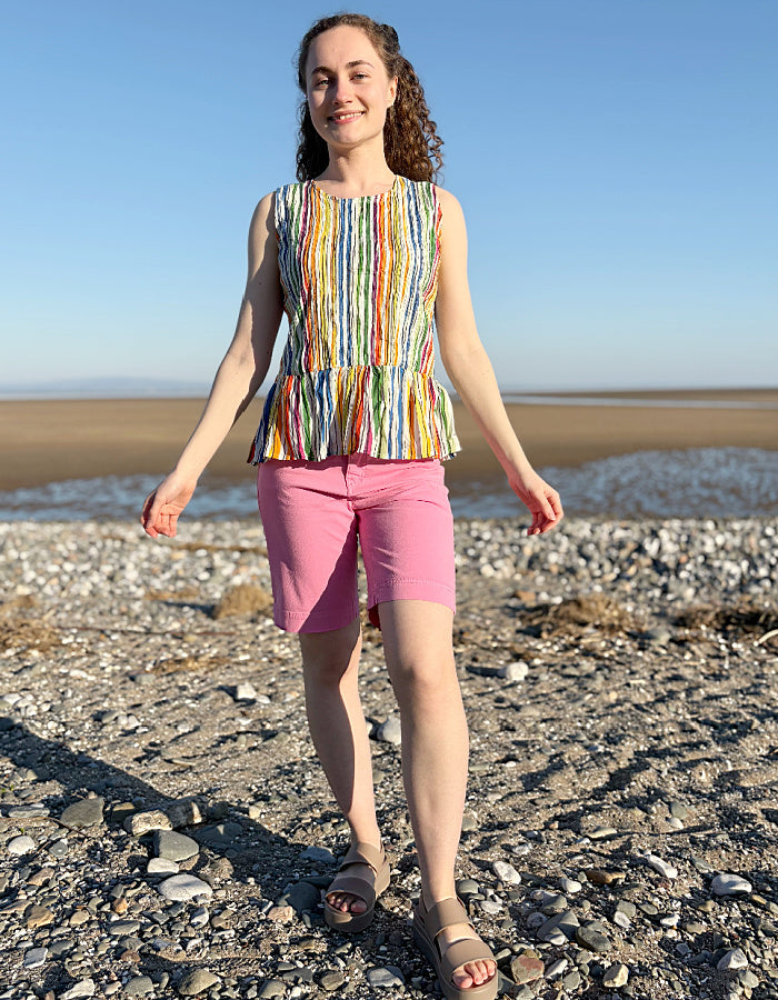 pink cotton Bermuda shorts